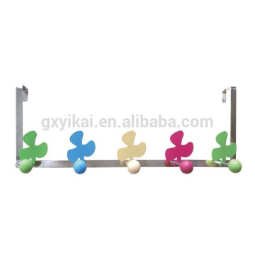 Bathroom over door metal hanger with flower hook